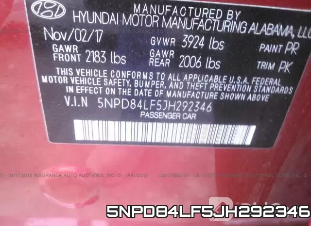 5NPD84LF5JH292346 фото 10