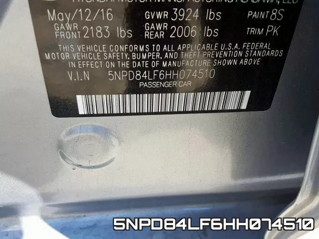 5NPD84LF6HH074510 фото 2