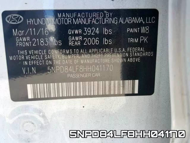 5NPD84LF8HH041170 фото 2