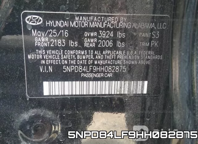 5NPD84LF9HH082875 фото 10