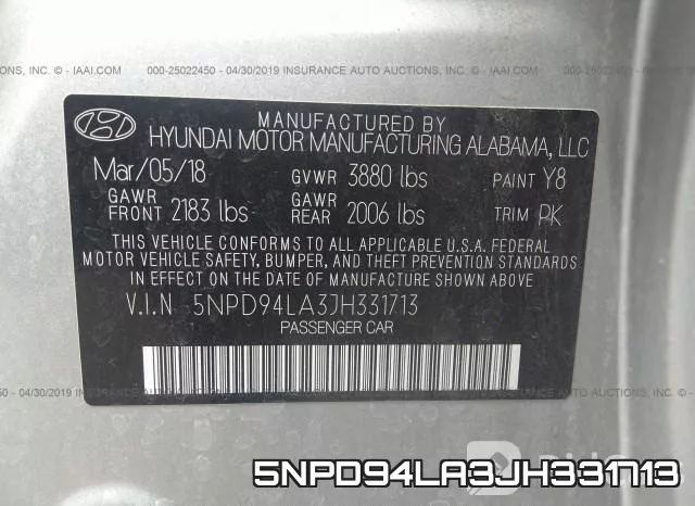 5NPD94LA3JH331713 фото 10
