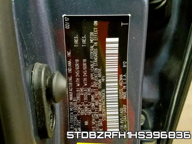 5TDBZRFH1HS396836 фото 2