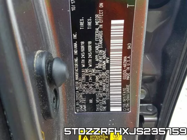 5TDZZRFHXJS235759 фото 2
