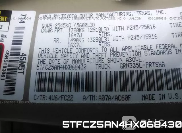 5TFCZ5AN4HX068430 фото 10