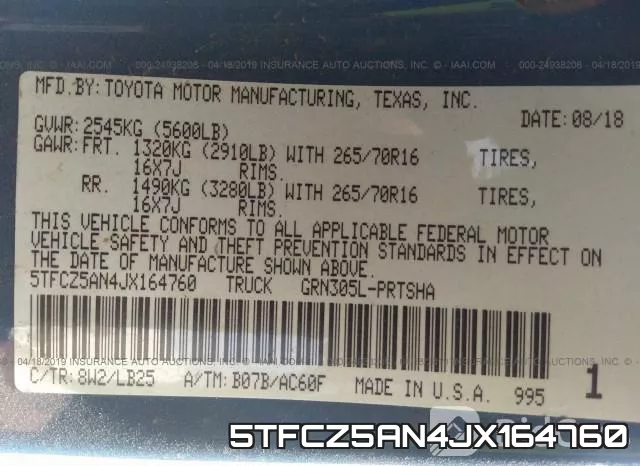 5TFCZ5AN4JX164760 фото 10
