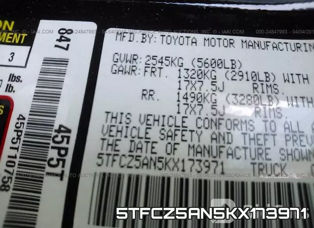 5TFCZ5AN5KX173971 фото 10