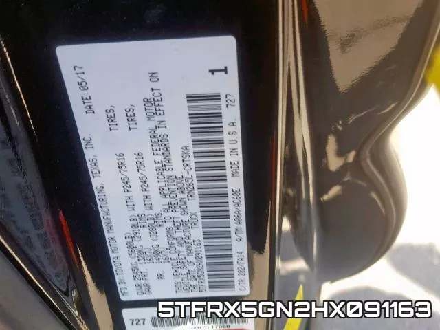 5TFRX5GN2HX091163 фото 2