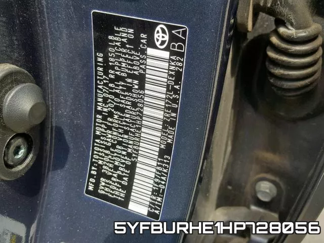 5YFBURHE1HP728056 фото 2
