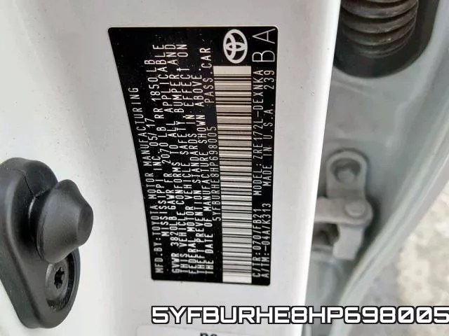 5YFBURHE8HP698005 фото 2