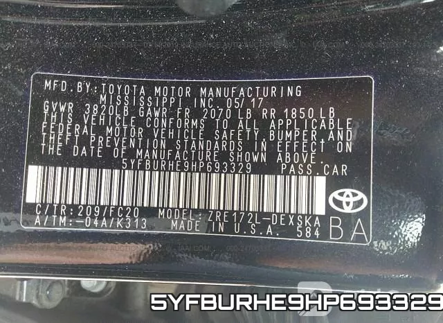 5YFBURHE9HP693329 фото 10