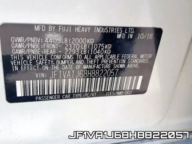 JF1VA1J68H8822057 фото 2
