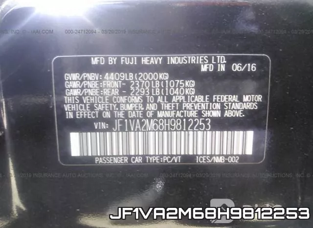 JF1VA2M68H9812253 фото 10