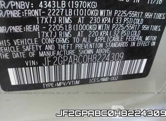 JF2GPABC0H8224309 фото 10