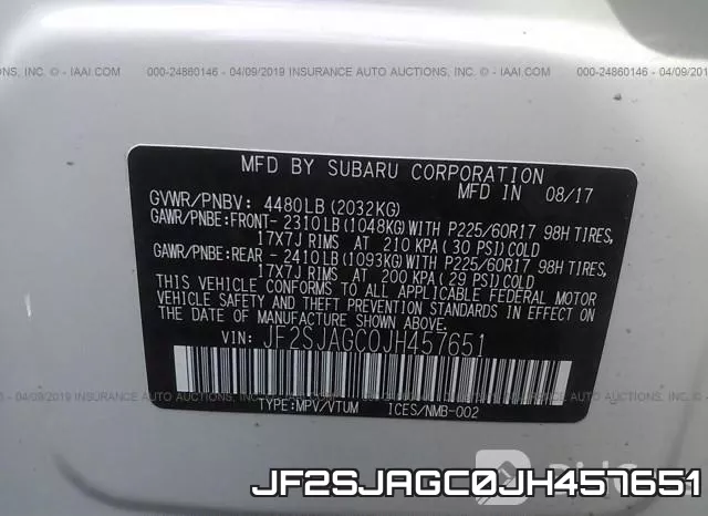 JF2SJAGC0JH457651 фото 10