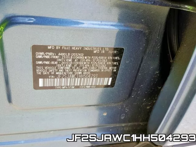JF2SJAWC1HH504293 фото 2