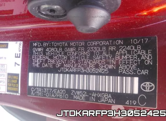 JTDKARFP3H3052425 фото 10