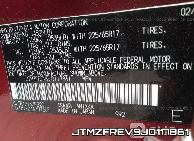 JTMZFREV9JD117861 фото 10