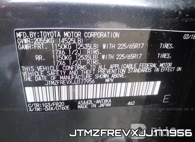 JTMZFREVXJJ177956 фото 10