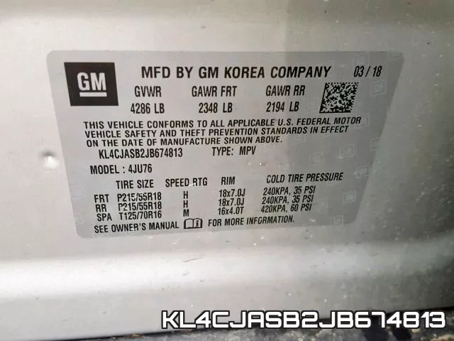 KL4CJASB2JB674813 фото 2