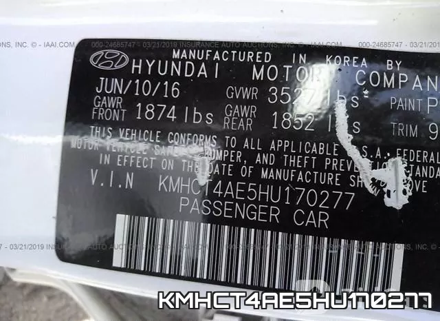 KMHCT4AE5HU170277 фото 10