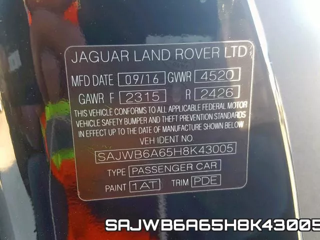 SAJWB6A65H8K43005 фото 2