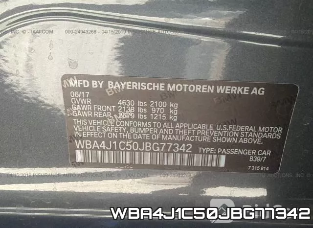 WBA4J1C50JBG77342 фото 10