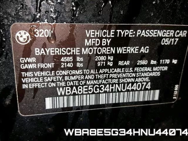 WBA8E5G34HNU44074 фото 2