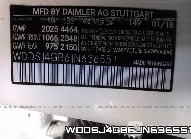 WDDSJ4GB6JN636551 фото 10