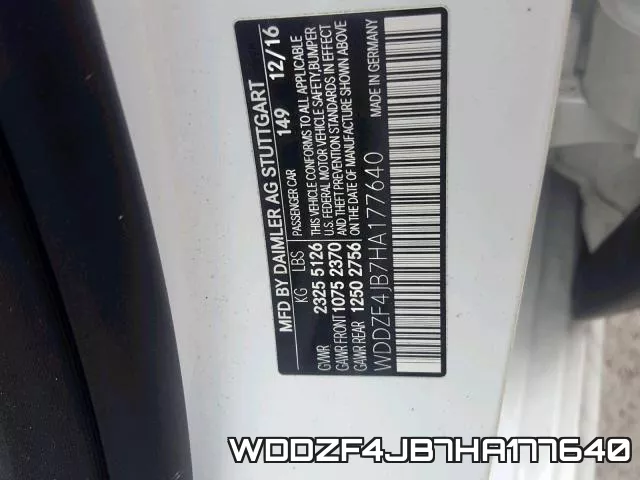 WDDZF4JB7HA177640 фото 2