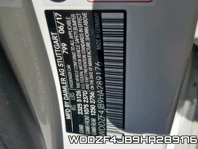 WDDZF4JB9HA289176 фото 2