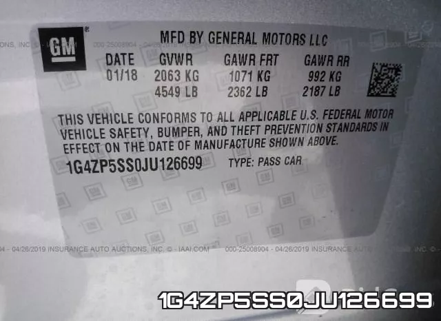 1G4ZP5SS0JU126699 фото 10