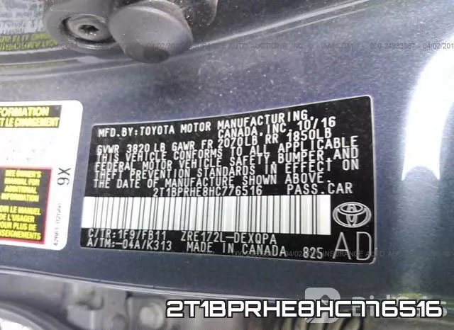2T1BPRHE8HC776516 фото 9