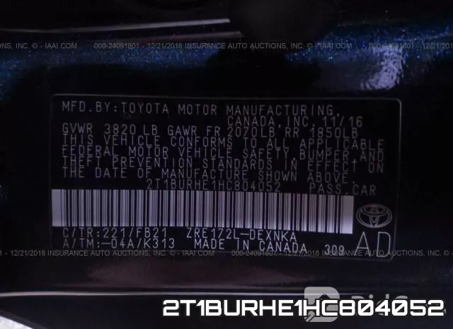 2T1BURHE1HC804052 фото 10