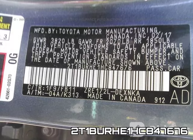 2T1BURHE1HC847676 фото 10