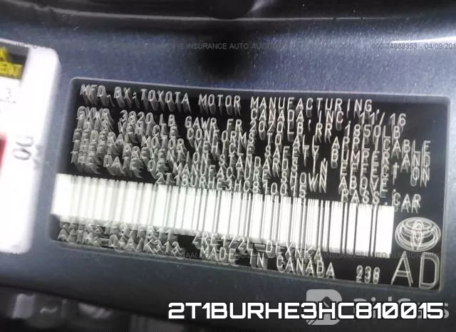2T1BURHE3HC810015 фото 9
