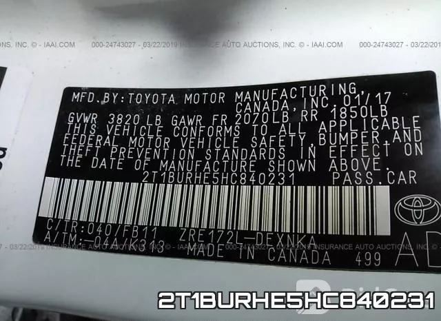 2T1BURHE5HC840231 фото 10