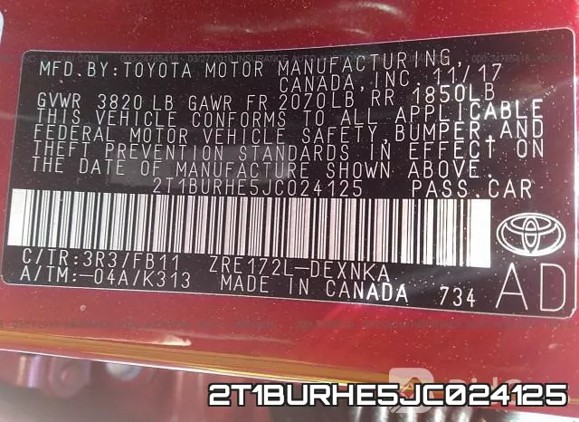 2T1BURHE5JC024125 фото 10