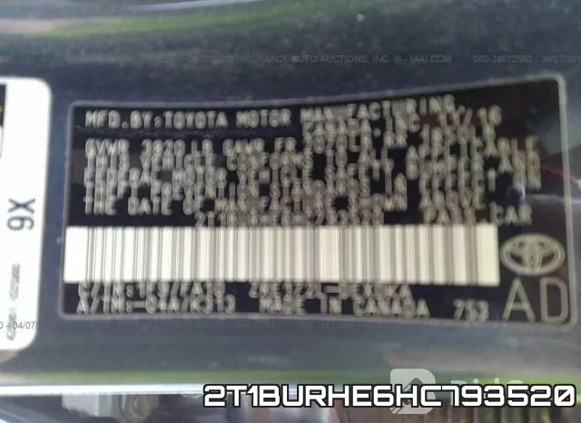 2T1BURHE6HC793520 фото 10