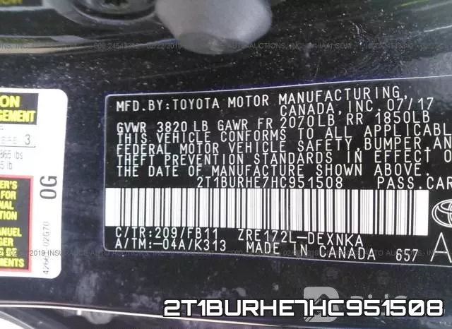2T1BURHE7HC951508 фото 10
