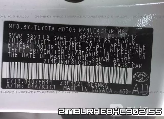 2T1BURHE8HC902155 фото 10