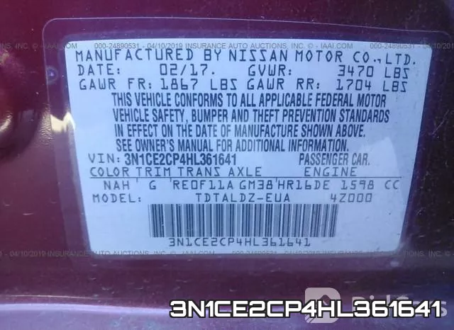 3N1CE2CP4HL361641 фото 10