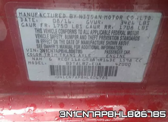 3N1CN7AP8HL806785 фото 10