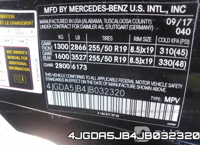 4JGDA5JB4JB032320 фото 10