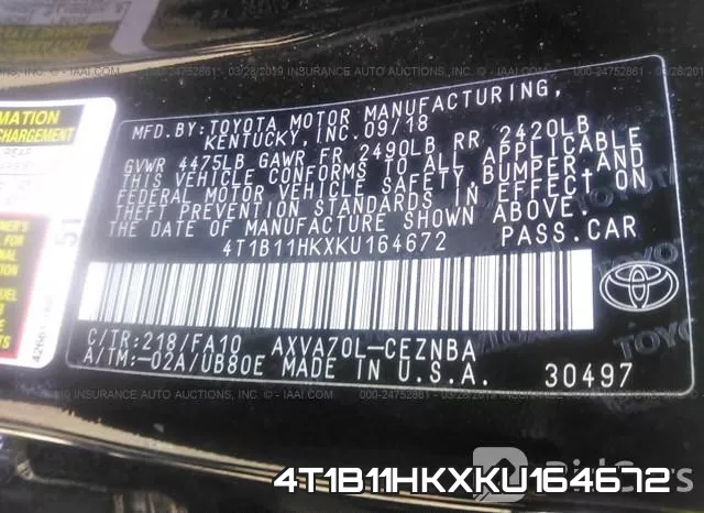 4T1B11HKXKU164672 фото 10