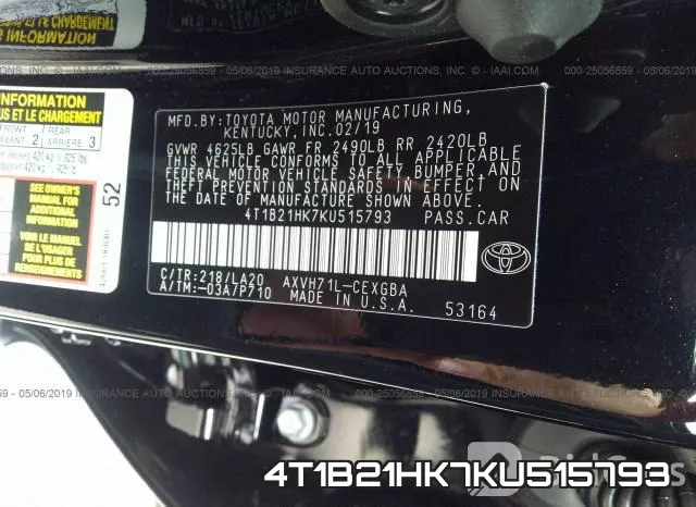 4T1B21HK7KU515793 фото 10