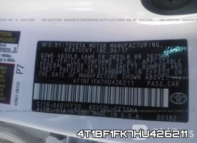 4T1BF1FK7HU426211 фото 10