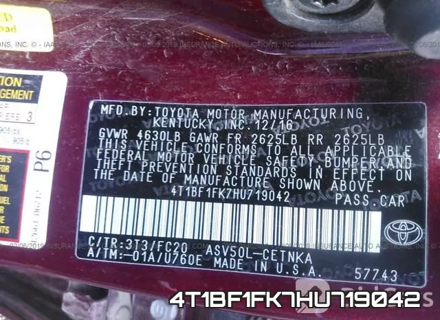 4T1BF1FK7HU719042 фото 10