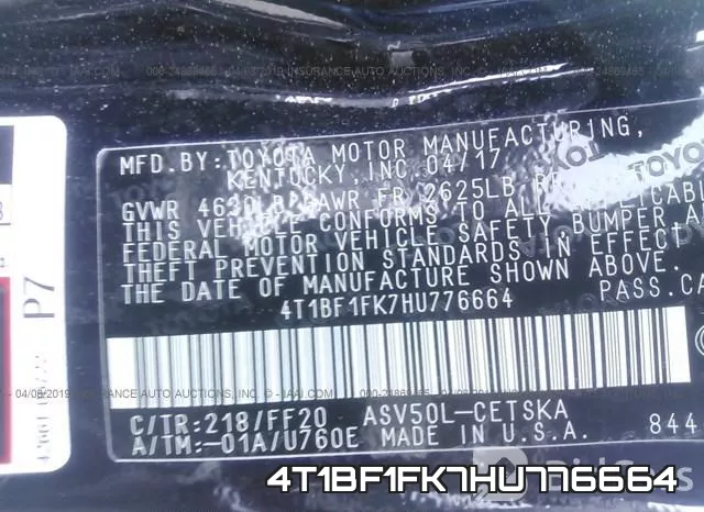 4T1BF1FK7HU776664 фото 10