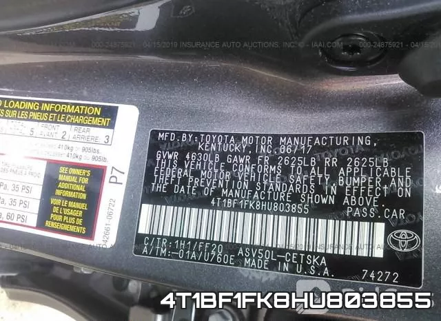 4T1BF1FK8HU803855 фото 10