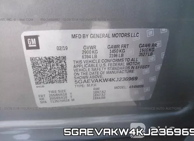 5GAEVAKW4KJ236969 фото 10